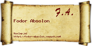 Fodor Absolon névjegykártya